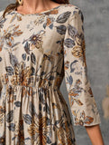 Fashionable round neck printed dress