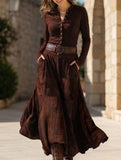 Mori-style patchwork long dress