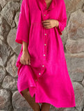 Solid Color Cotton Linen Button Maxi Dress_CWDMD01870