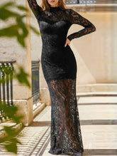 Fitted openwork lace X sexy bodycon maxi skirt