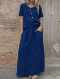 Casual solid color loose dress for women