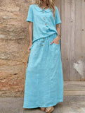 Casual solid color loose dress for women
