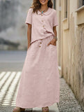 Casual solid color loose dress for women
