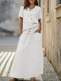 Casual solid color loose dress for women