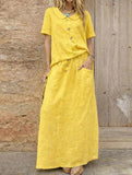 Casual solid color loose dress for women