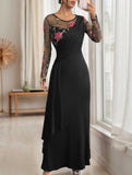 Elegant Embroidered Long Sleeve Dress