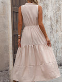 Elegant sleeveless textured dress for work women