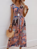 Resort-style midi dress with paisley floral print_CWDMD02043