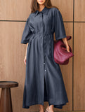 Stylish, sexy, versatile lapel dress for commuting_CWDMD02101