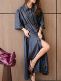 Stylish, sexy, versatile lapel dress for commuting_CWDMD02101