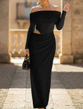 French-style elegant slim-fit dress for women_CWDMD02150