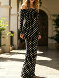 Polka dot sexy and elegant dress for women_CWDMD02152