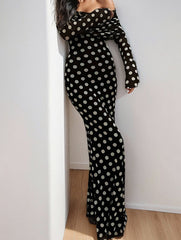 Polka dot sexy and elegant dress for women_CWDMD02152