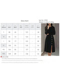 Slim-fit elegant slit commuter dress for women_CWDMD02157