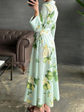 Polo Neck Button Belted Dress