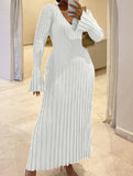 Casual, fitted waist, ribbed knit dress for women_CWDMD02175