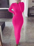 Fashionable cable knit long-sleeved wool dress for women_CWDMD02177