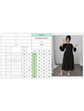 High-waisted round neck simple puff sleeve dress_CWDMD02218