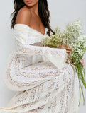 Lace Off Shoulder Bell Sleeve Evening Dress_CWDMD02277