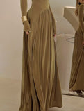 Velvet Shiny Waist Fit Maxi Dress_CWDMD02278