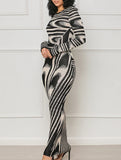 Irregular Print Slim Fit Bodycon Dress_CWDMD02279