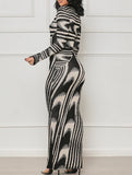 Irregular Print Slim Fit Bodycon Dress_CWDMD02279