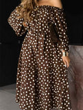Elegant Polka Dot Office Midi Dress