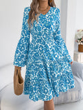 Vintage Flare Sleeve Ruffle A Line Dress_CWDMD02395