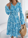 Vintage Flare Sleeve Ruffle A Line Dress_CWDMD02395