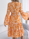 Vintage Flare Sleeve Ruffle A Line Dress_CWDMD02395