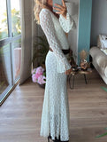 Lace Inner Flare Sleeve Slim Dress