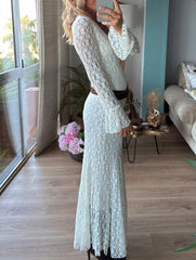 Lace Inner Flare Sleeve Slim Dress