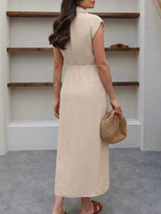 Tie Waist Shirt Midi Dress