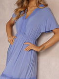 Ruffle Sleeve Lace Patchwork Dress
