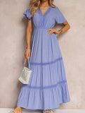 Ruffle Sleeve Lace Patchwork Dress