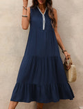 Sleeveless V Neck Elegant Maxi Dress