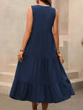 Sleeveless V Neck Elegant Maxi Dress