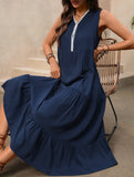 Sleeveless V Neck Elegant Maxi Dress