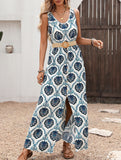 Floral Print Slit Sleeveless Dress