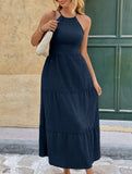 Halter Backless Waist Maxi Dress_CWDMD02699