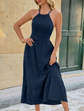 Halter Backless Waist Maxi Dress_CWDMD02699