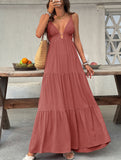Deep V Neck Flowy Vacation Maxi Dress_CWDMD02740