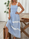 Lace Stripe Cami Maxi Dress_CWDMD02744