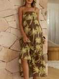 Palm Print High Waist Maxi Dress_CWDMD02796