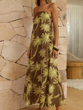 Palm Print High Waist Maxi Dress_CWDMD02796