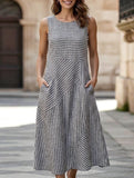 Stripe Sleeveless Bodycon Dress