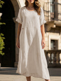 Linen Loose Short Sleeve Dress