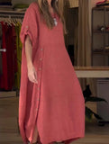 Linen Loose Short Sleeve Dress