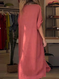 Linen Loose Short Sleeve Dress