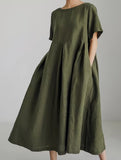 Cotton Loose Flowy Maxi Dress_CWDMD02892